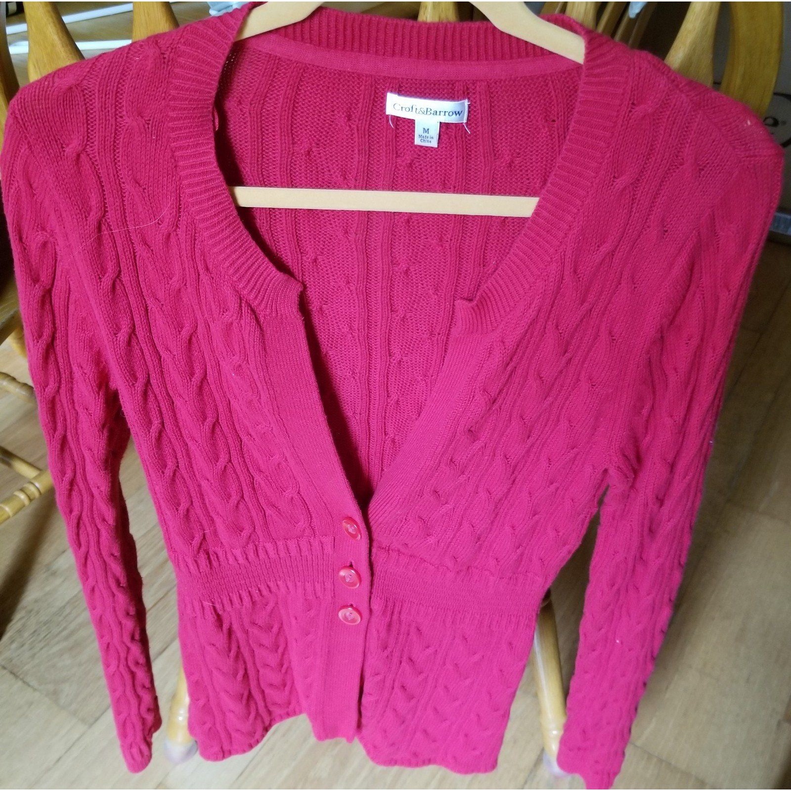 Croft & Barrow Cardigan Size Medium Red